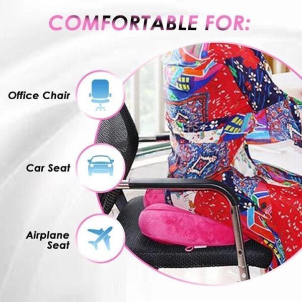 Foldable Dual Comfort Cushion Lift Hips Up Seat Cushion