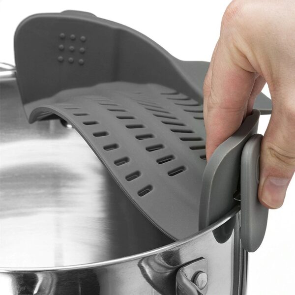 Clip On Silicone Colander Pot Strainer Kitchen Gadgets